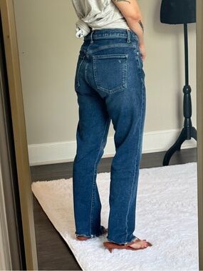 Banana Republic Womens Straight Jeans in Deep Blue Denim